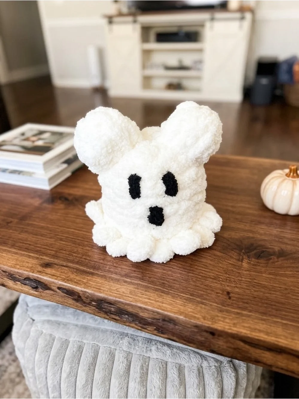 Mickey Mouse small and medium pumpkins and large ghost